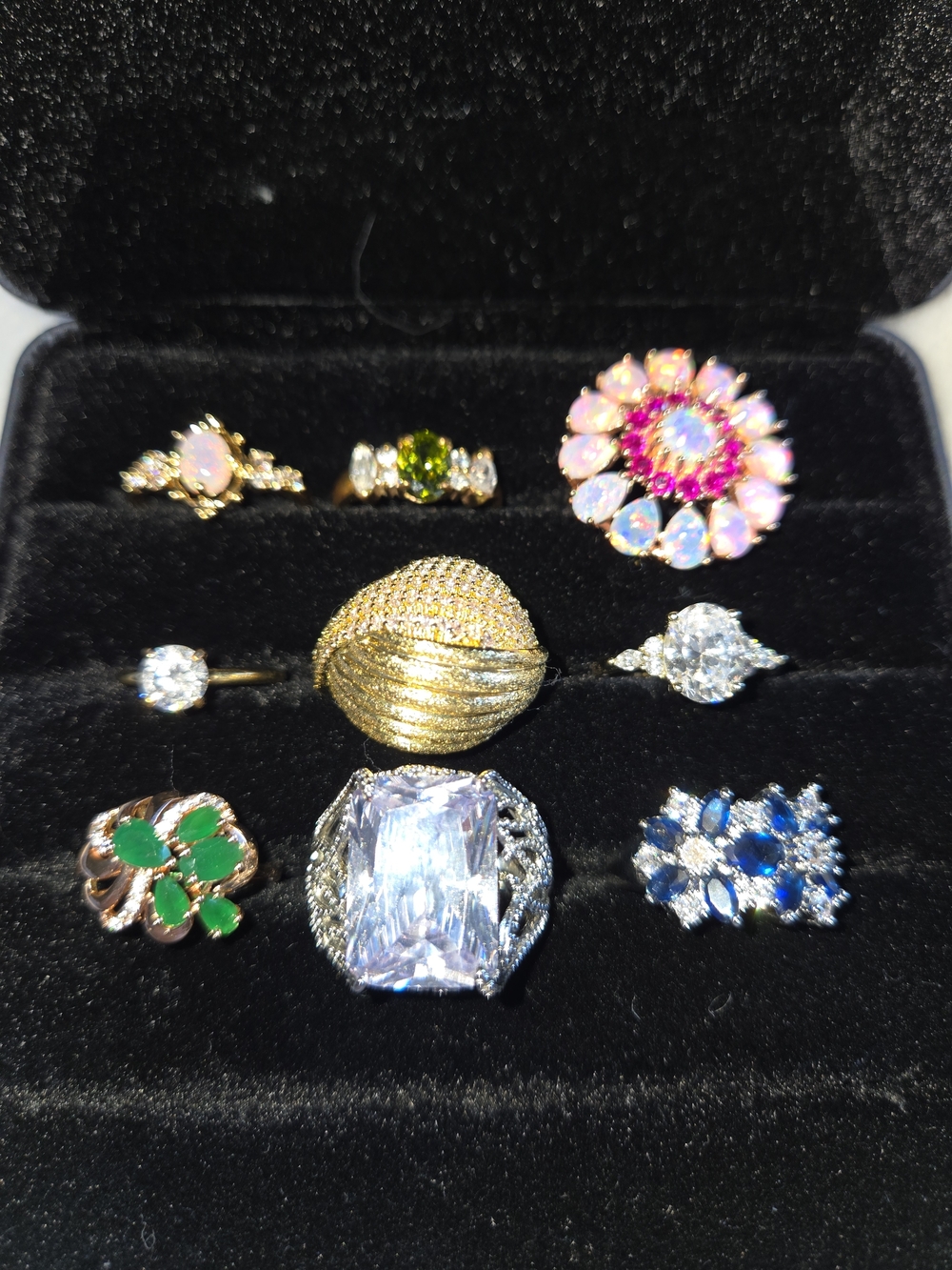 Assorted Women's Multi-Color Gemstone Ring Set - Picture 2 of 3